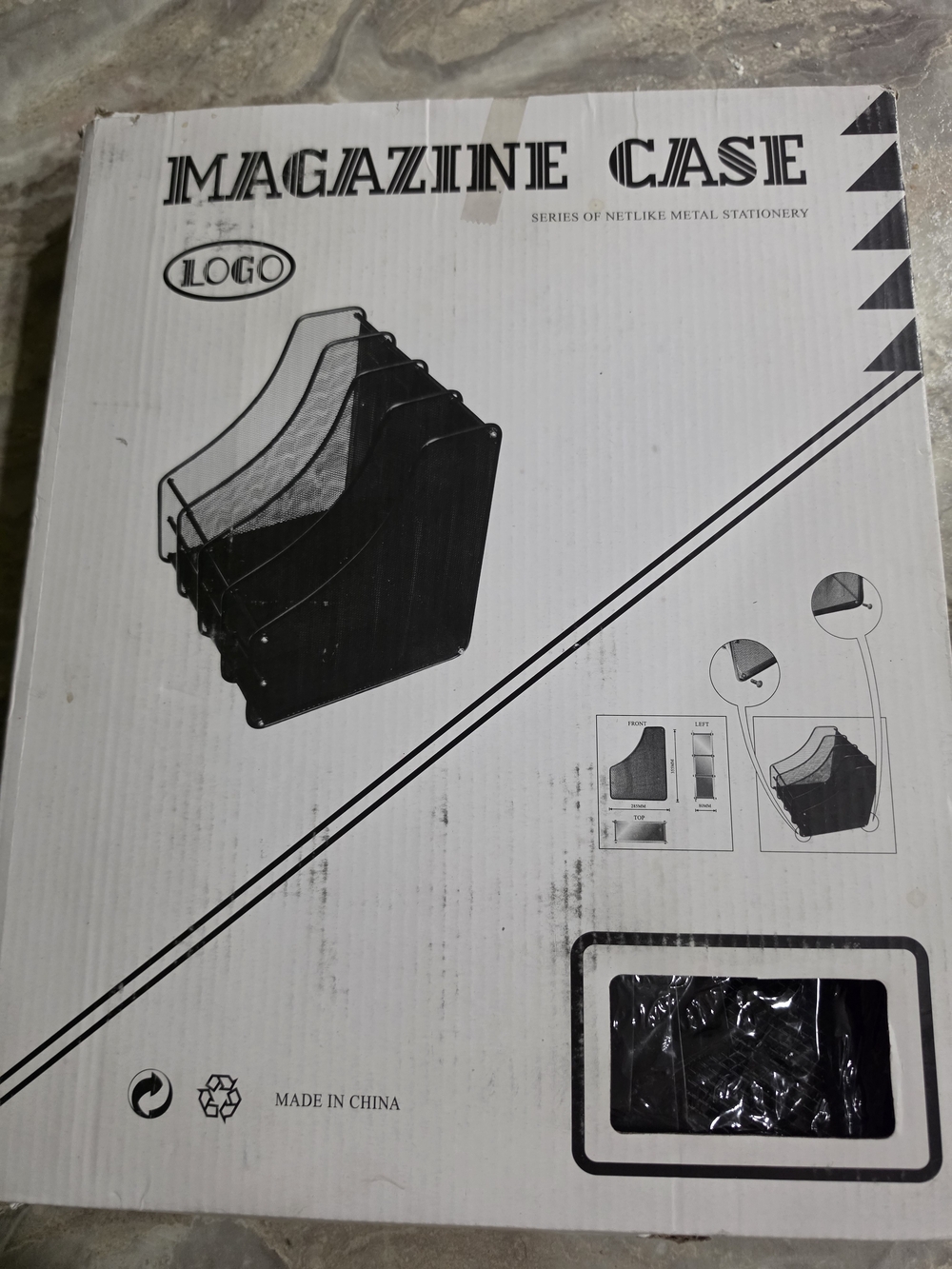 Black Metal Magazine Case - LOGO Brand Magazine Organizer